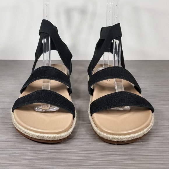 Lucky Brand Dilane Canyon Sandals, Black Embossed Nubuck, Womens Size 6.5 - Picture 2 of 10